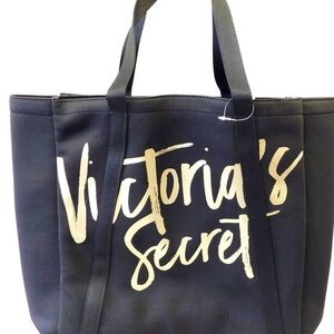 Victoria's Secret Black Insulated Cooler Tote Bag NWOT
